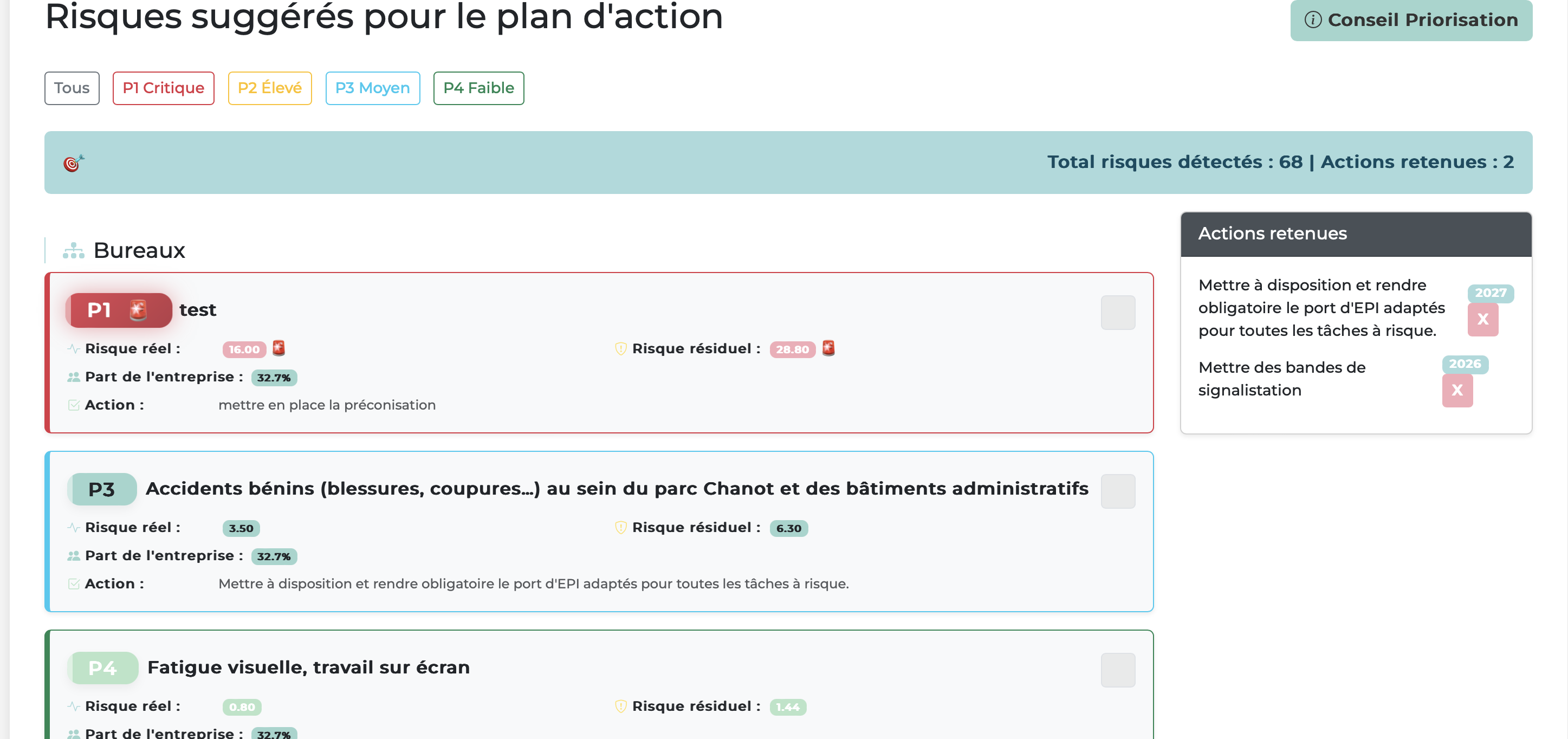 Choix des risques PAPRIPACT