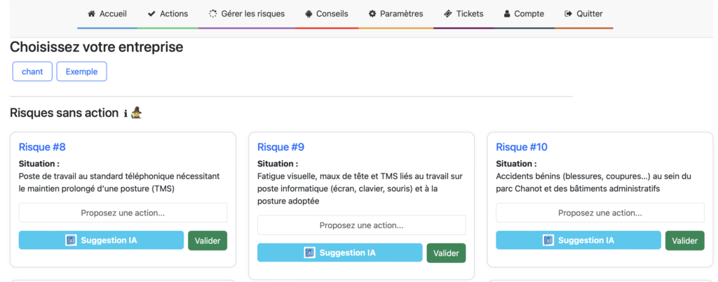 D&eacute;finition d'action