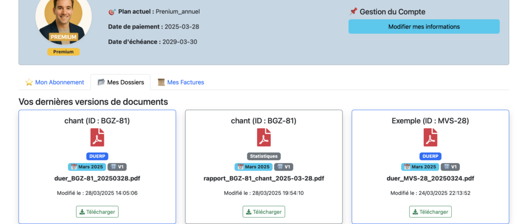 Espace membre