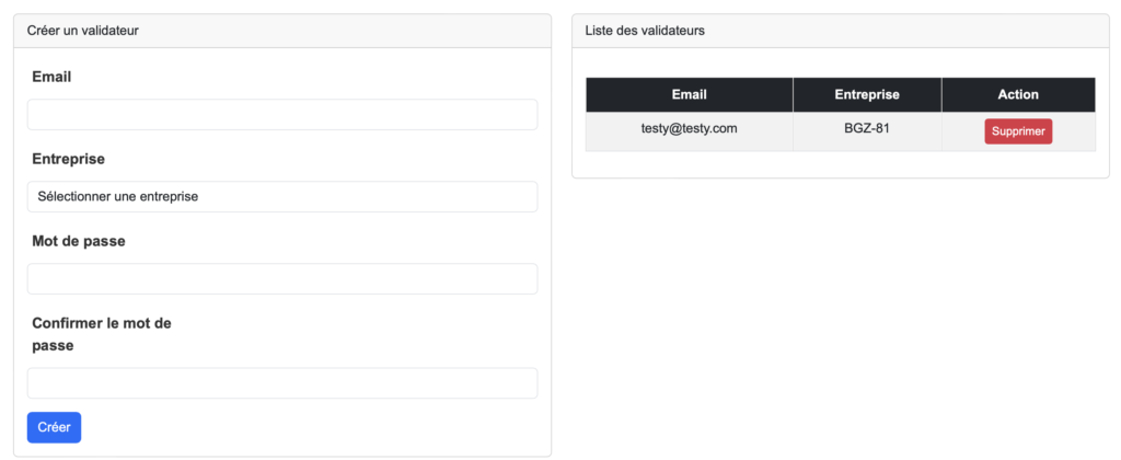 Exemple de valideurs